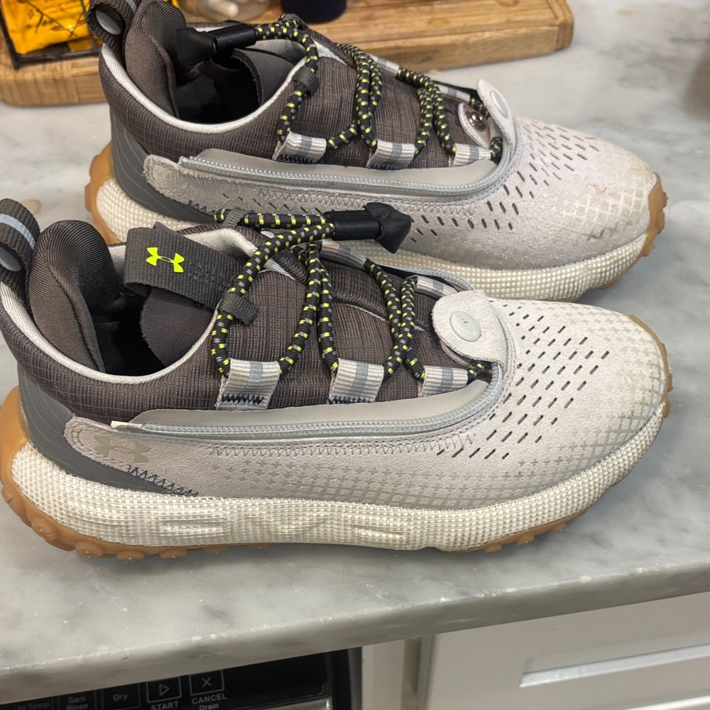 Under Armour Kids' Cream and Brown Sneakers